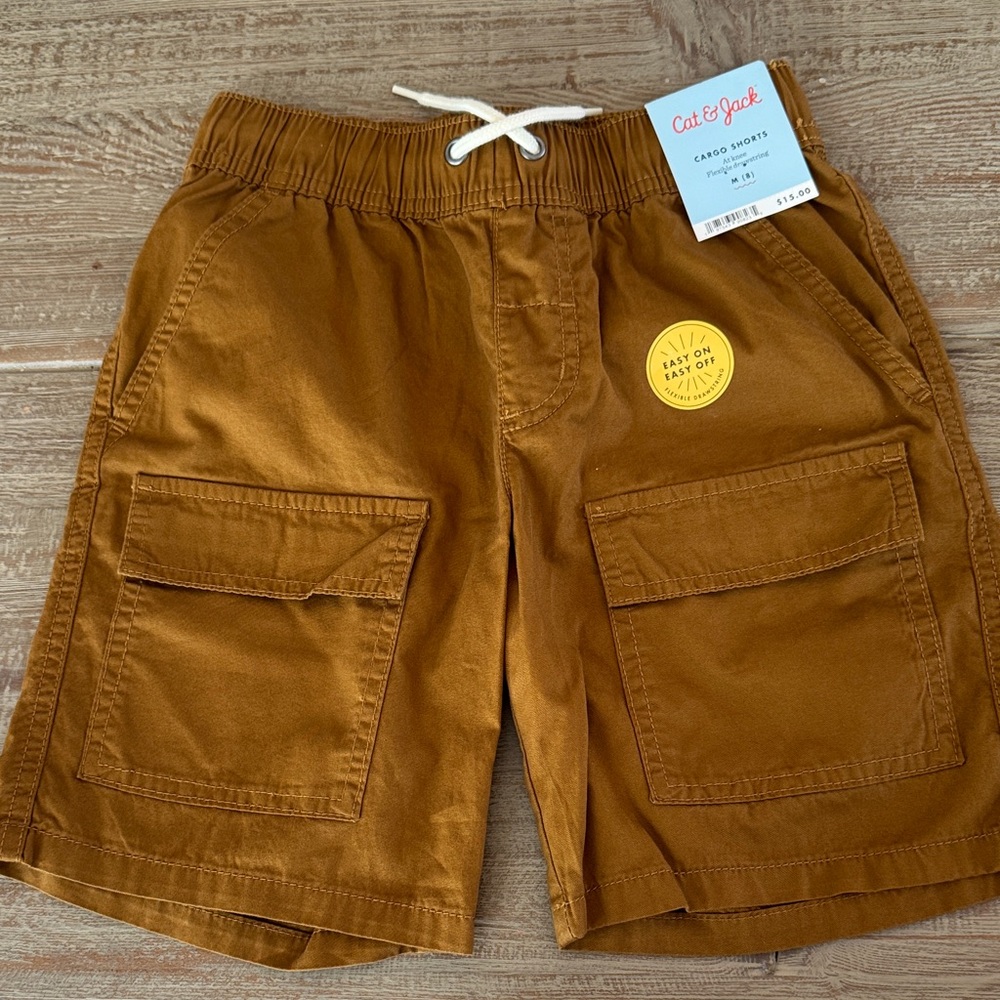 Cat & Jack Brown Cargo Shorts Boys Medium 8 NWT